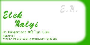 elek malyi business card